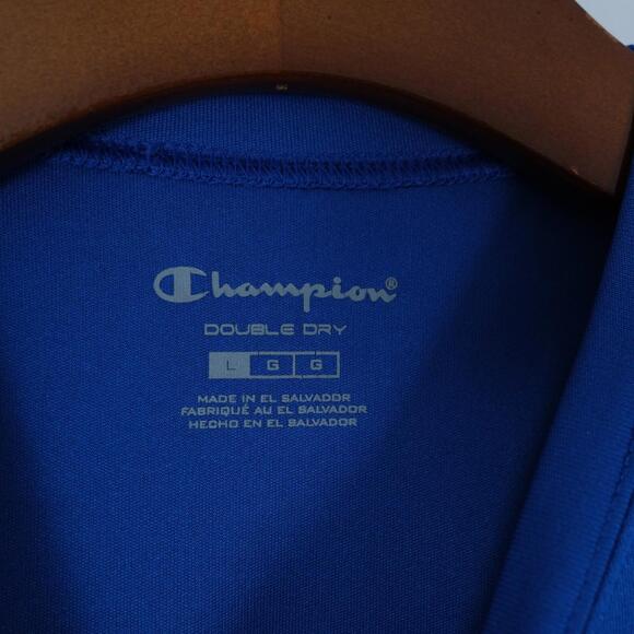 Champion Double Dry Blue Activewear Tee EUC Men's Size Large Cambria - Picture 3 of 4
